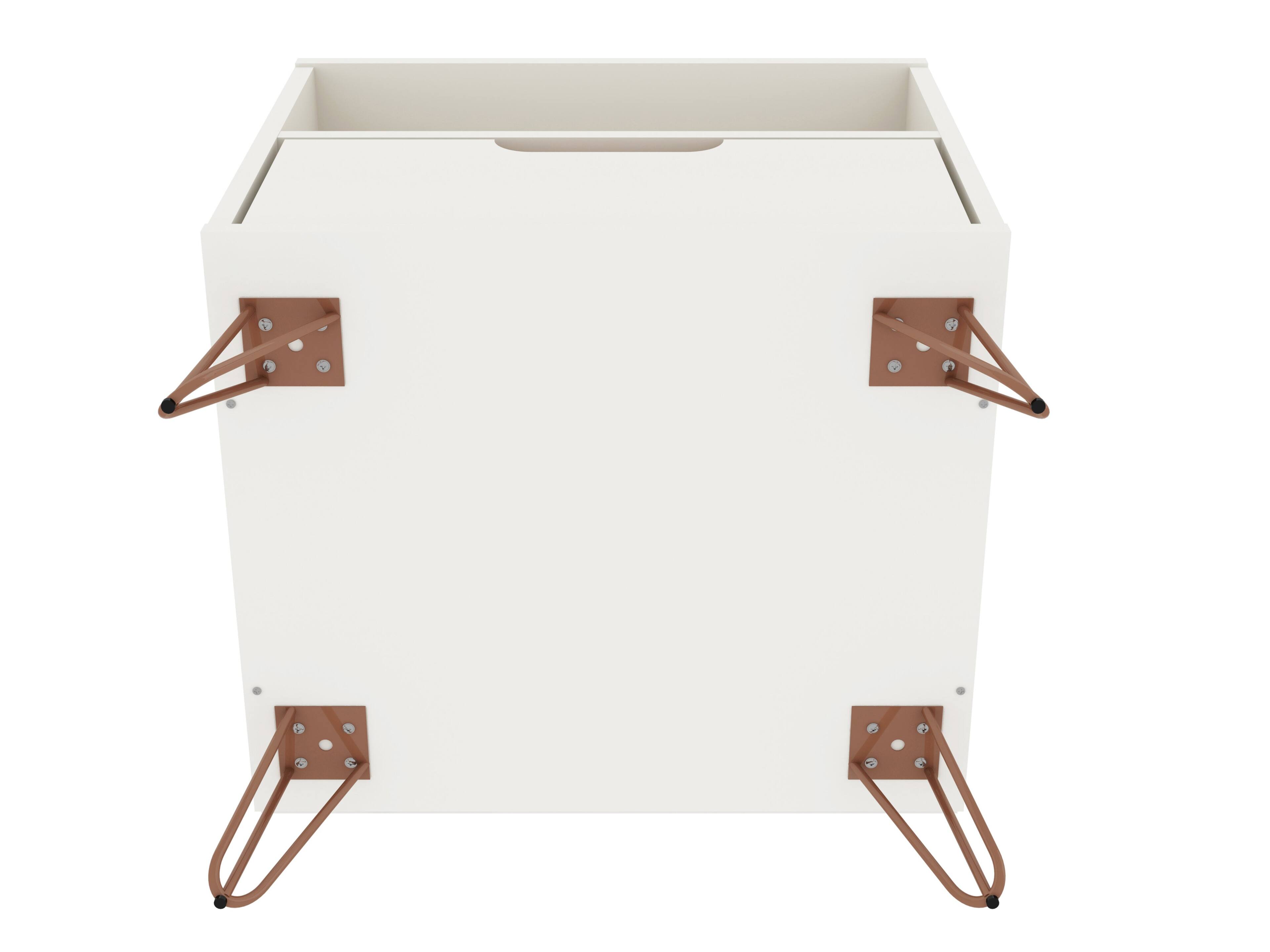 Alt View 3. Manhattan Comfort - Rockefeller Mid-Century Modern 20" Nightstand - White.