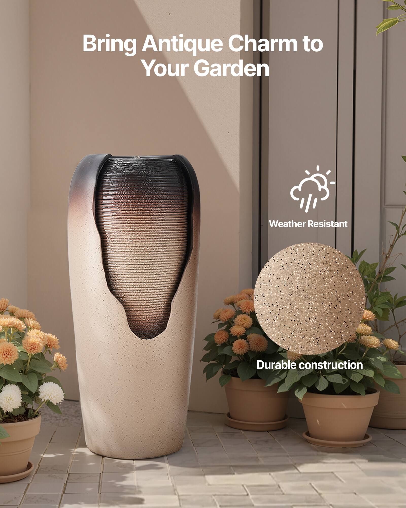 Bring Antique Charm to Your Garden

Weather Resistant

Durable construction