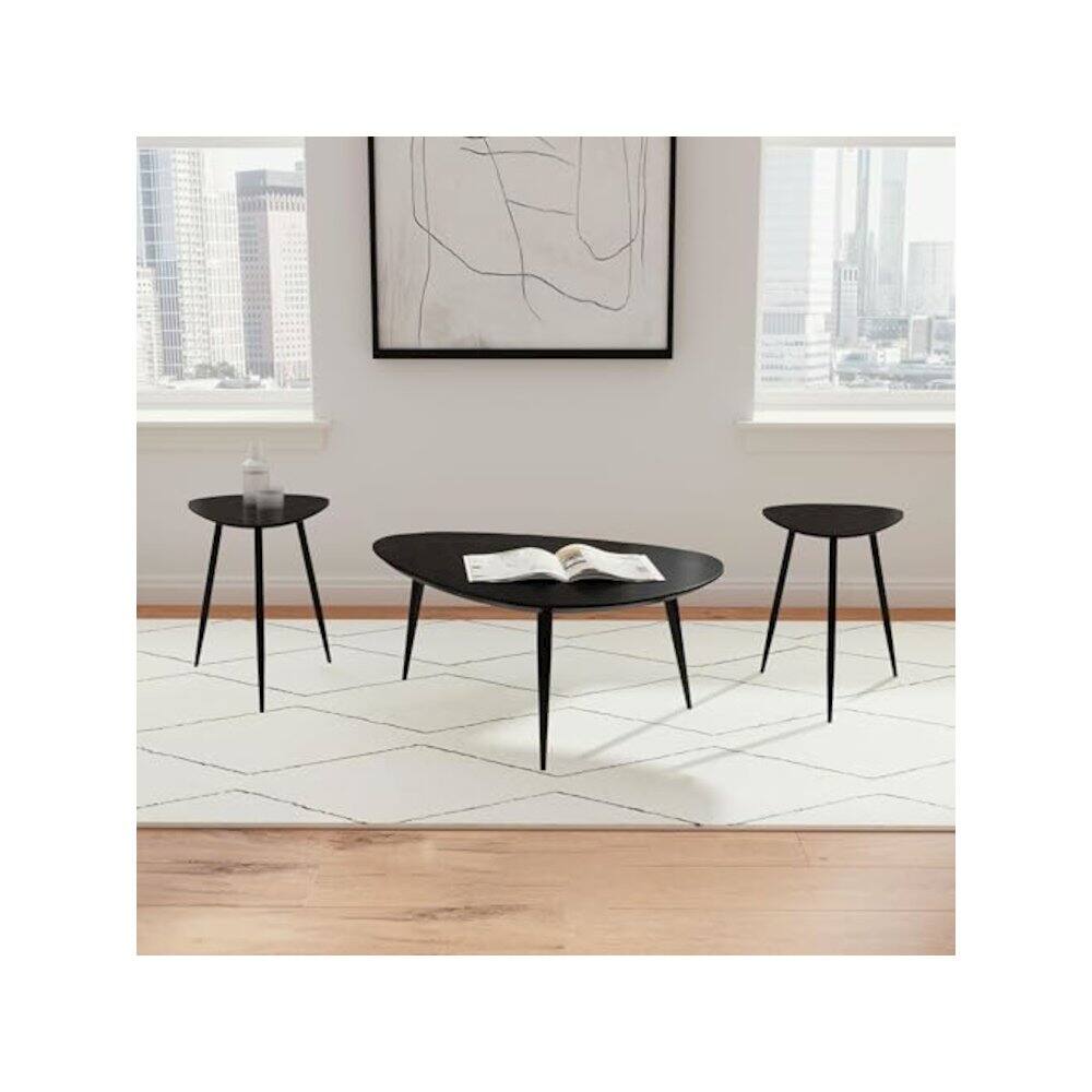 Alt View 1. Coaster Co. of America - Odessa 3-piece Triangular Coffee and End Table Set Black - Black.