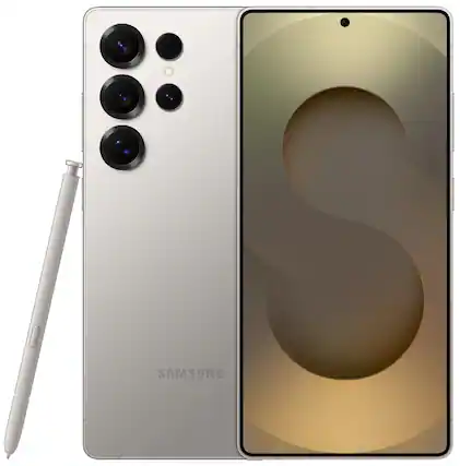 Front. Samsung - Samsung Galaxy S25 Ultra 1TB S938U Unlocked - Titanium Gray.
