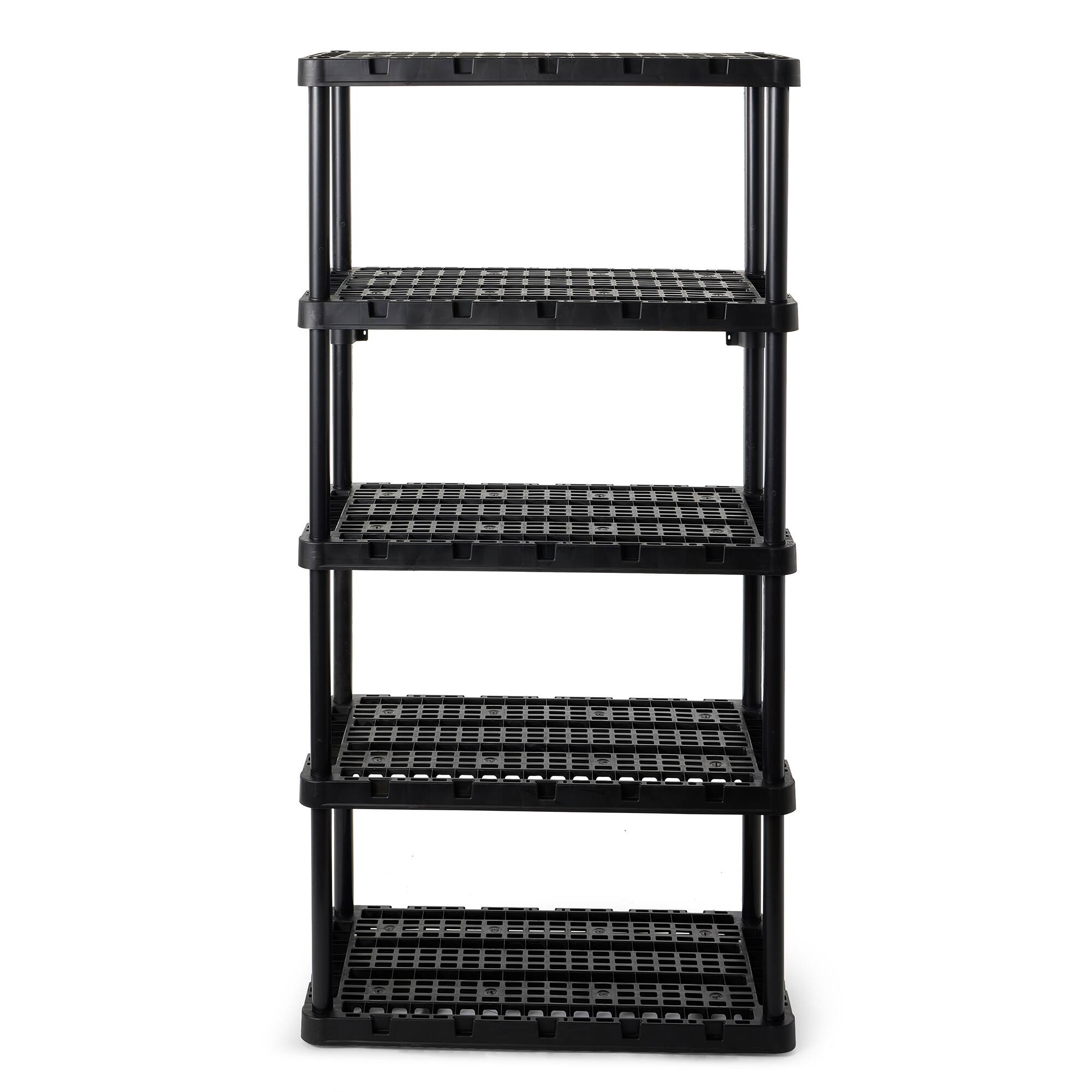 Gracious Living - 5 Shelf Knect-A-Shelf Ventilated Heavy Duty Storage Unit - Black