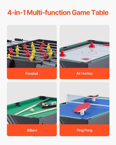 VEVOR Table De Hockey Sur Air 82 Cm 4 En 1 – Combo Hockey, Baby-Foot, Billard, Ping-Pong Pour Enfants & Famille