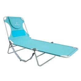 Ostrich - The Ladies Comfort Lounger, Foldable Beach Pool Tanning Chair - Aqua
