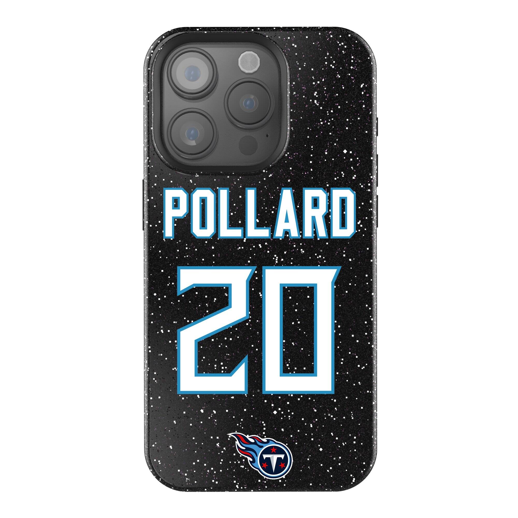 Front. Keyscaper - Tony Pollard Black Tennessee Titans Bling iPhone Case - 16 Pro - Black.