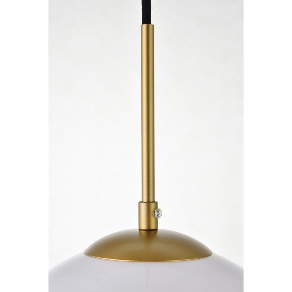 Left. Living District - Baxter 1 Light Brass Pendant With Frosted White Glass - Brass And Frosted White.
