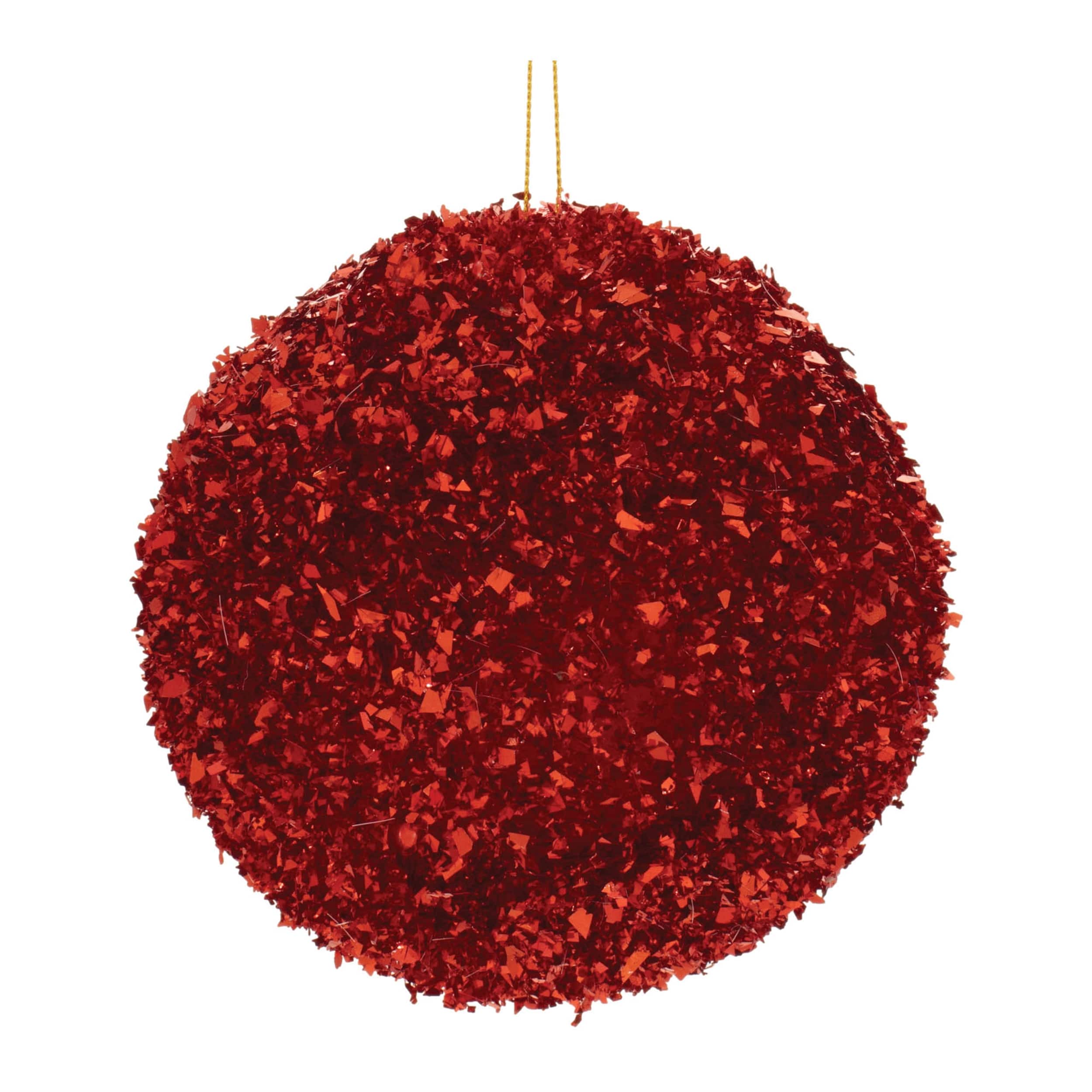 BreeBe - Sequin Ball Ornament (Set of 6) - Red