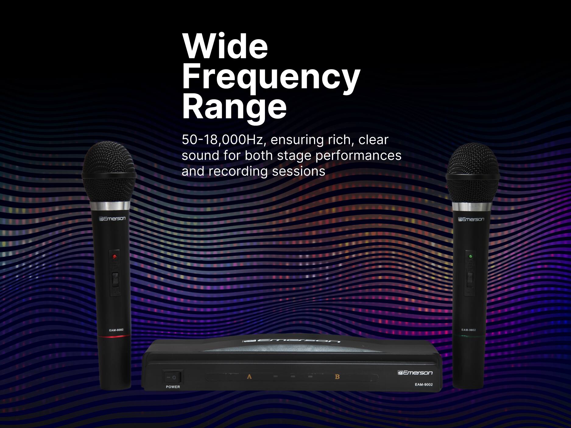 Wide Frequency Range 50-18,000Hz, ensuring rich, clear sound for both stage performances and recording sessions Emerson EAM-9002 POWER A  Emerson EAM-9002