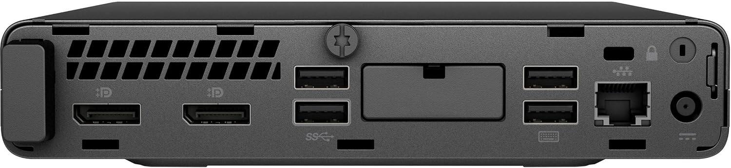 Back. HP - HP EliteDesk 800G3 Mini PC, Intel Core i5-7500T Up to 3.3GHz, 16GB DDR4 RAM, 1TB SSD, USB WiFi, Windows 11 Pro - Black.