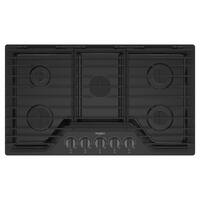 Whirlpool - 36" Built-In Gas Cooktop with 5 Burners and EZ-2-Lift Hinged Cast-Iron Grates - Black Stainless Steel - Front_Zoom