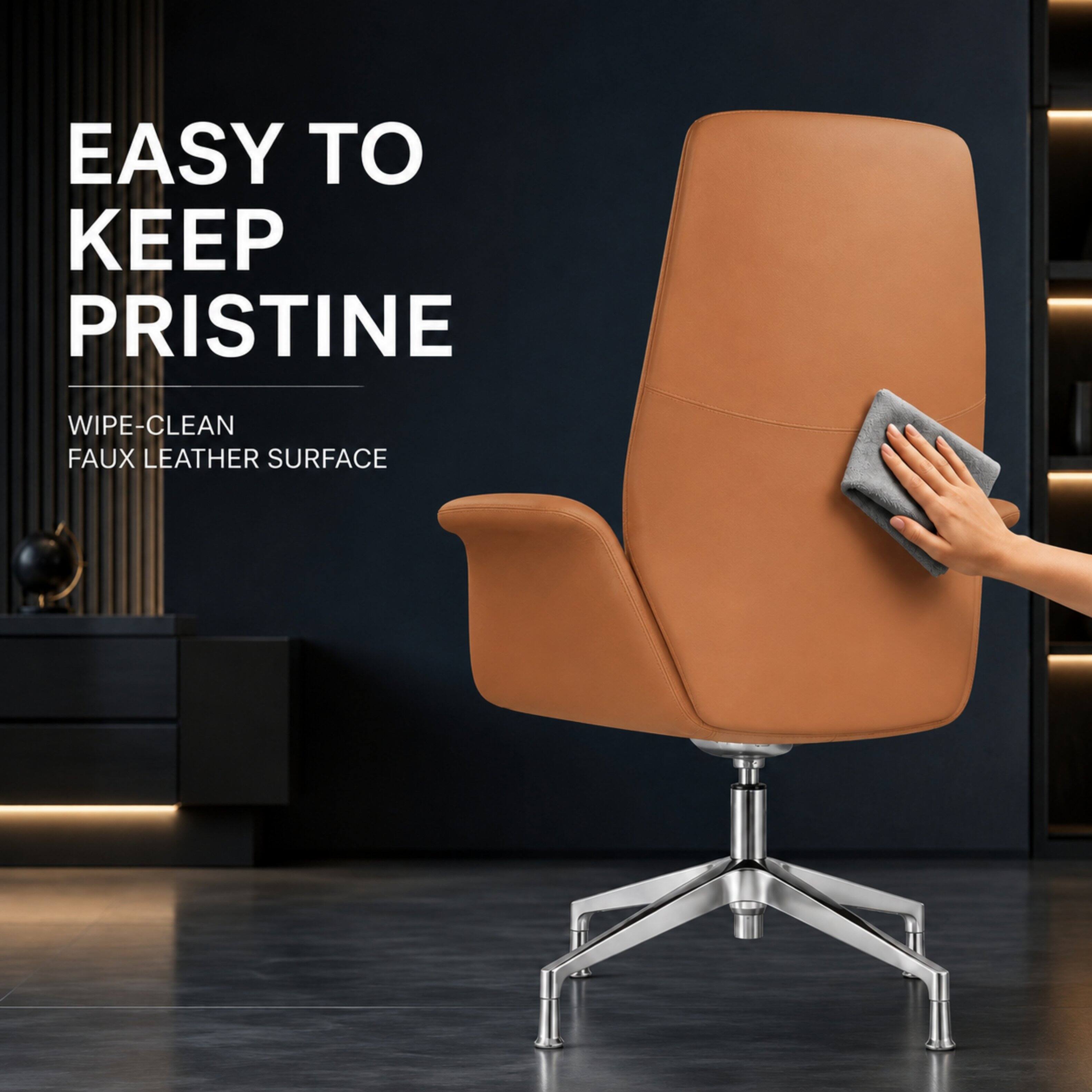 EASY TO KEEP PRISTINE  
WIPE-CLEAN FAUX LEATHER SURFACE