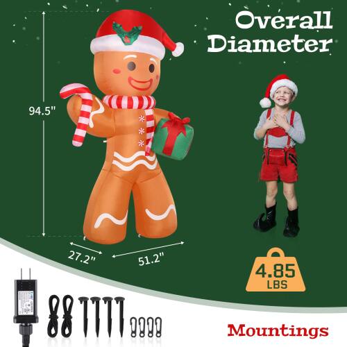 Overall Diameter  
94.5"  
27.2" 51.2"  
4.85 LBS  
Mountings