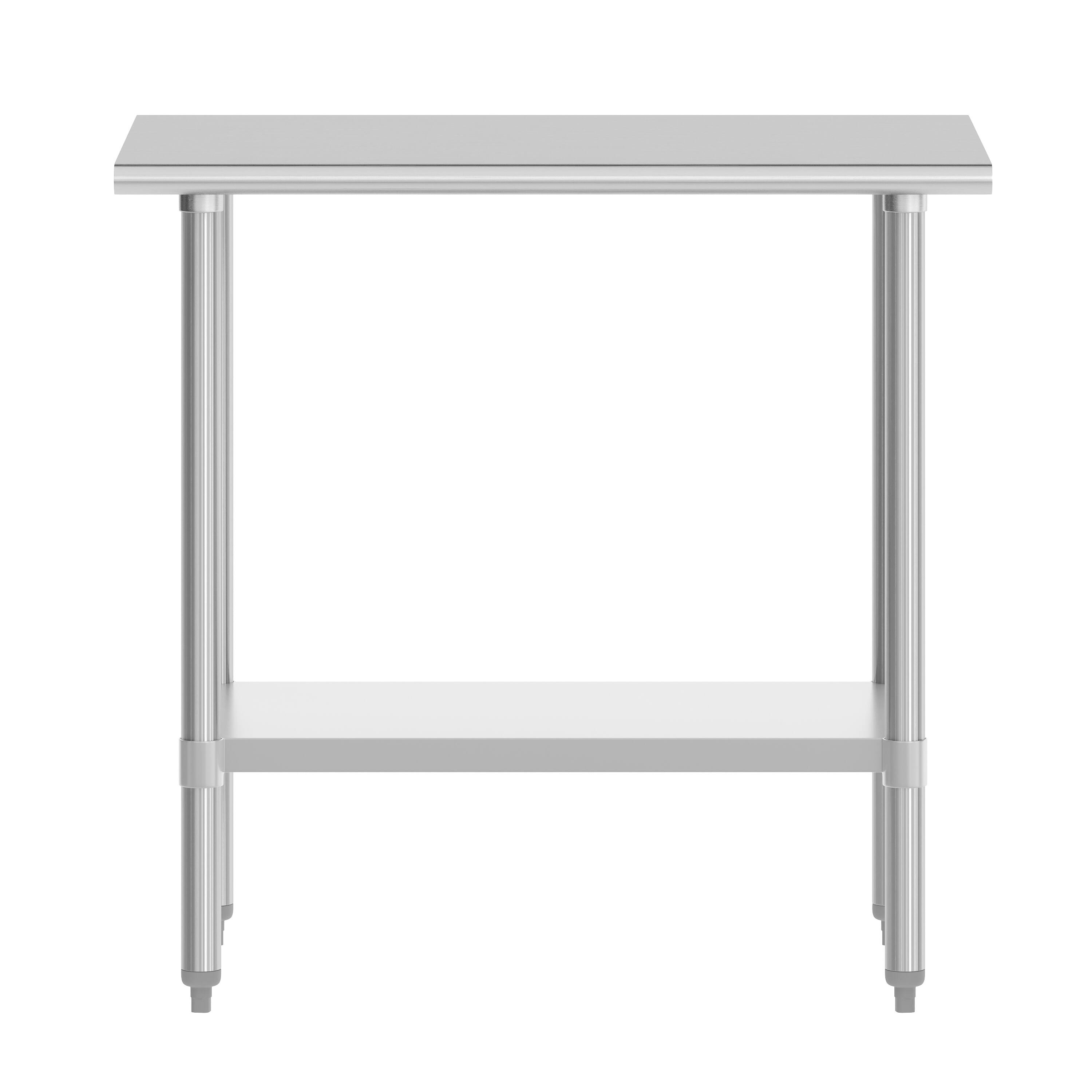 Angle. Flash Furniture - Reese 24x36 Portable Prep and Work Table with NSF Certified 18 Gauge Stainless Steel Top Shelf and Adjustable Galvanized - Gray.
