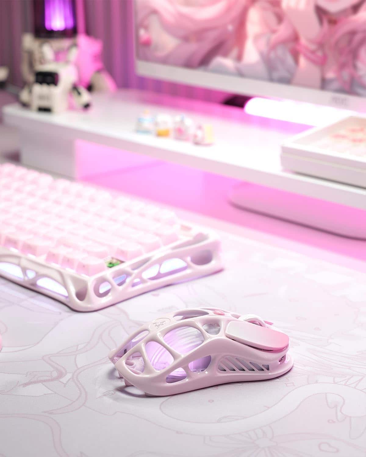 【新品未使用】Gravastar M1 PRO Rose Powder ピンク GravaStar Mercury M1 Pro Special Edition Wireless Gaming Mouse