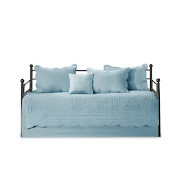 Gracie Mills - Paloma 6 Piece Reversible Scalloped Edge Daybed Cover Set - Blue