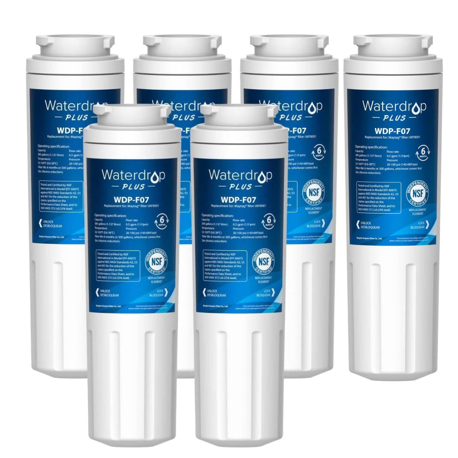 Waterdrop - WDP-UKF8001-6 Refrigerator Water Filter - White