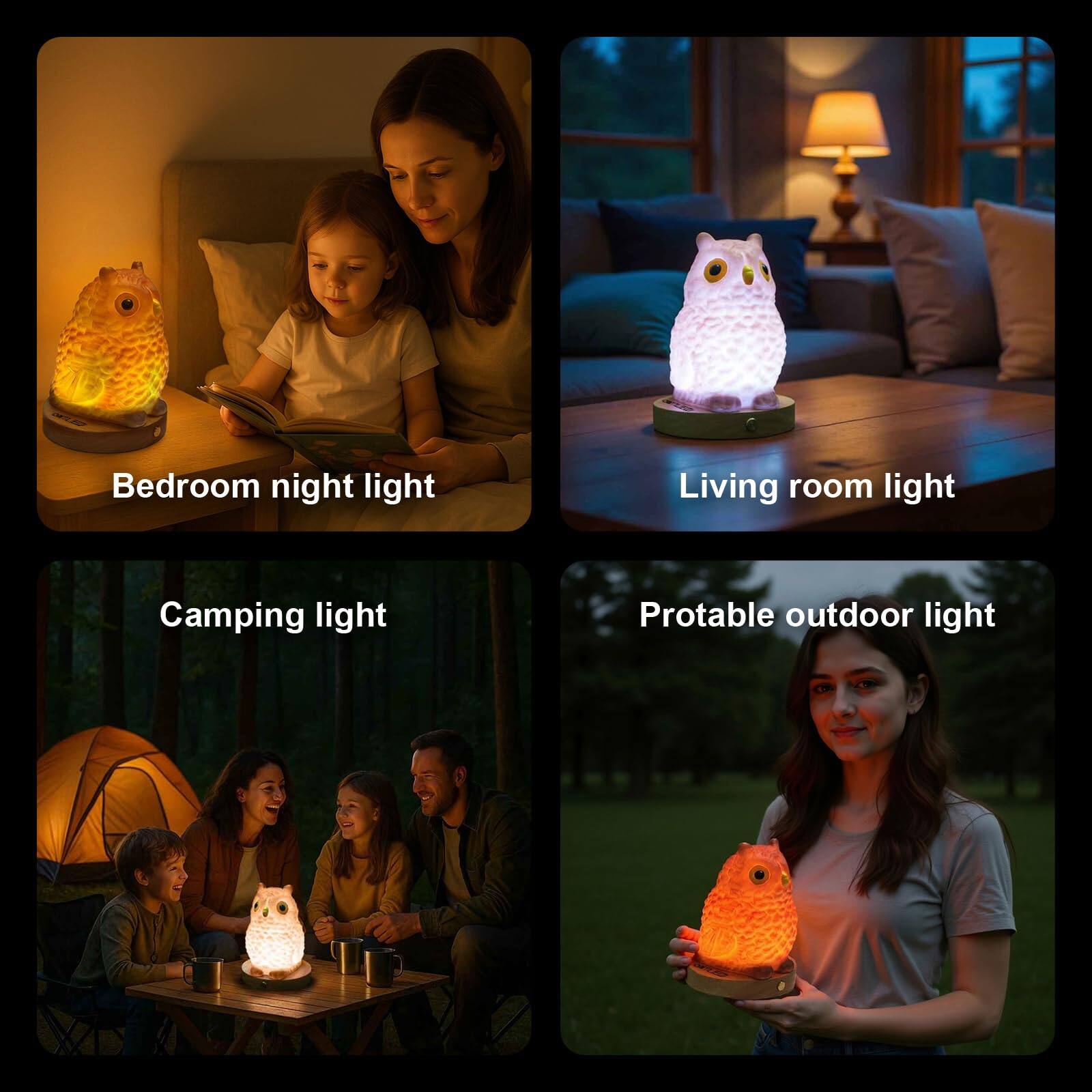 - Bedroom night light
- Living room light
- Camping light
- Portable outdoor light