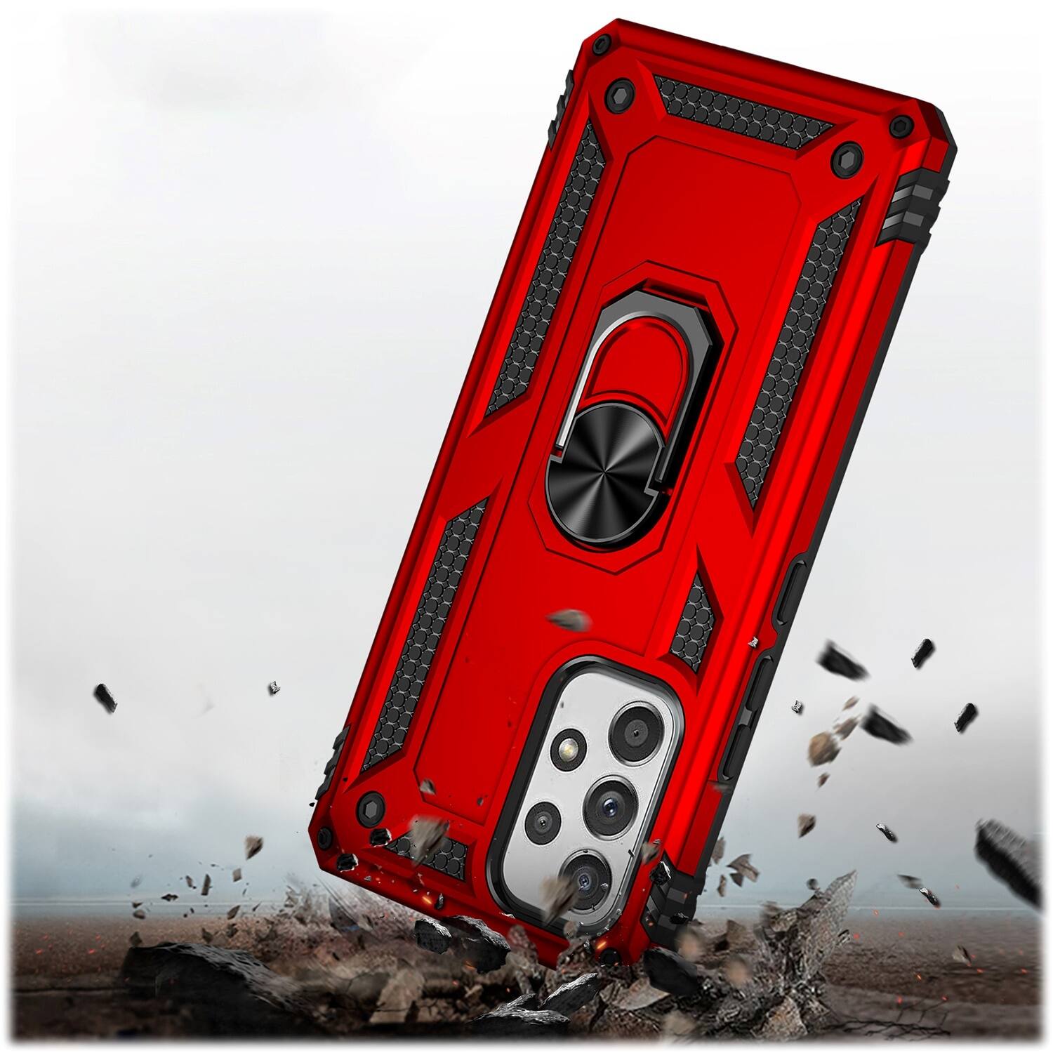 Alt View 16. SaharaCase - Military Kickstand Case for Samsung Galaxy A53 5G - Red.