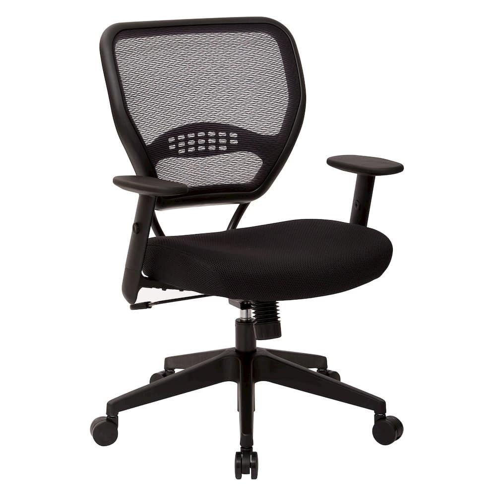 FurniFact - Ergonomic Mesh Office Chair – Mid-Back Task Chair With Mesh Seat - Black