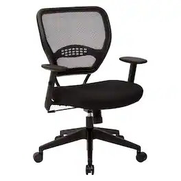 FurniFact - Ergonomic Mesh Office Chair – Mid-Back Task Chair With Mesh Seat - Black