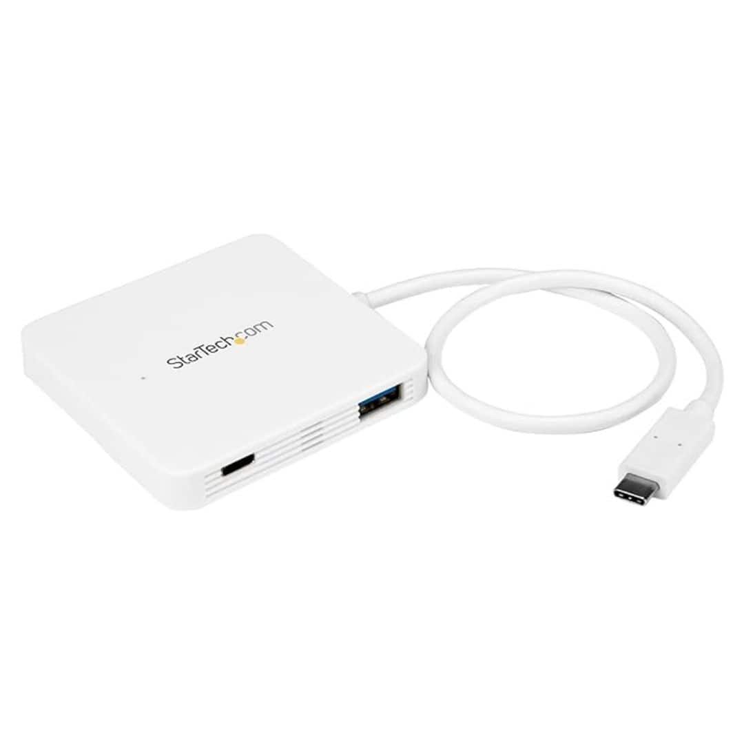 Startech - 3-Port USB-C Hub with Power Delivery - USB-C to 3x USB-A - USB 3.0 Hub - White