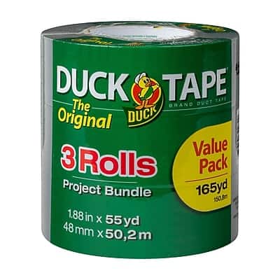 DUCK TAPE  
The Original DUCK TAPE  
3 Rolls  
Project Bundle  
165yd 150.8m  
1.88 in x 55 yd  
48 mm x 50.2 m  
Value Pack