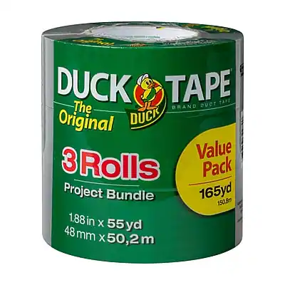 DUCK TAPE
The Original DUCK TAPE
3 Rolls
Project Bundle
165yd 150.8m
1.88 in x 55 yd
48 mm x 50.2 m
Value Pack