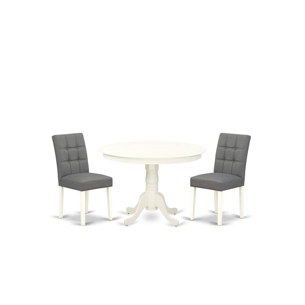 Alt View 4. East West Furniture - 3 Piece Dinner Table Set consists A Modern Table - White.