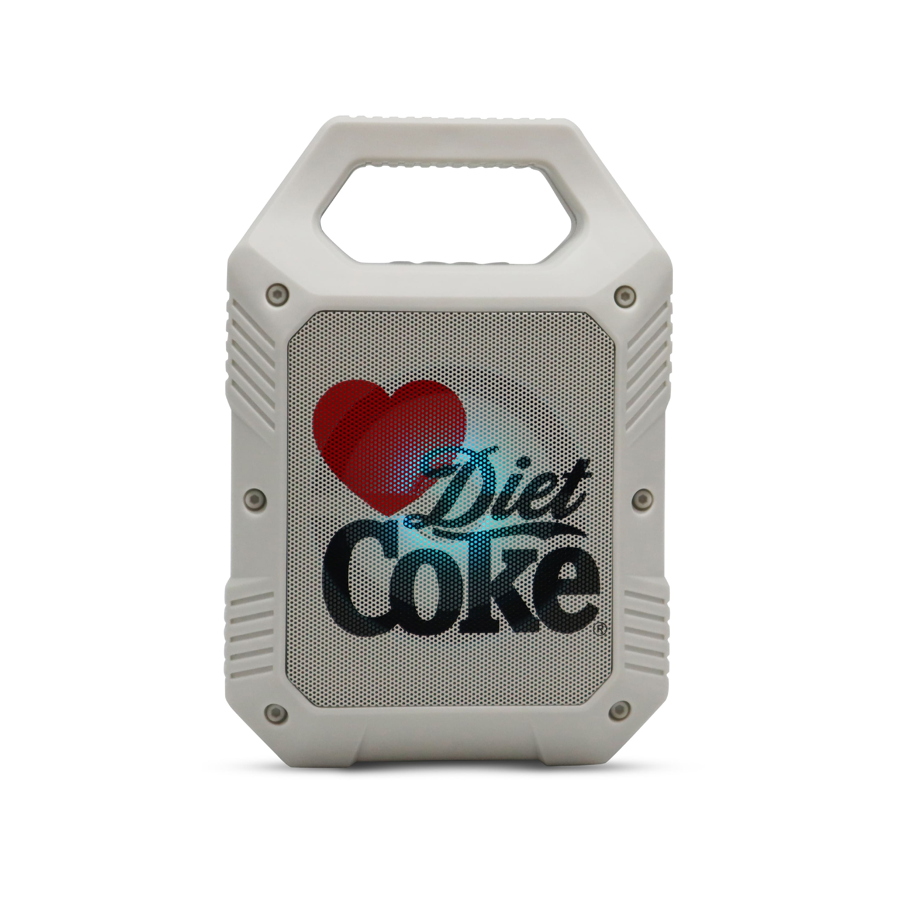 Coca-cola - Diet Coke Mini Party Speaker with Built-In Handle and Color Changing LED Lights - Gray