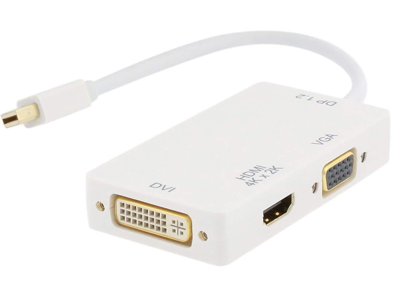 Nippon Labs - 3-in-1 Mini DP to HDMI/VGA/DVI Adapter Hub, 4K/1080p Monitor Adapter