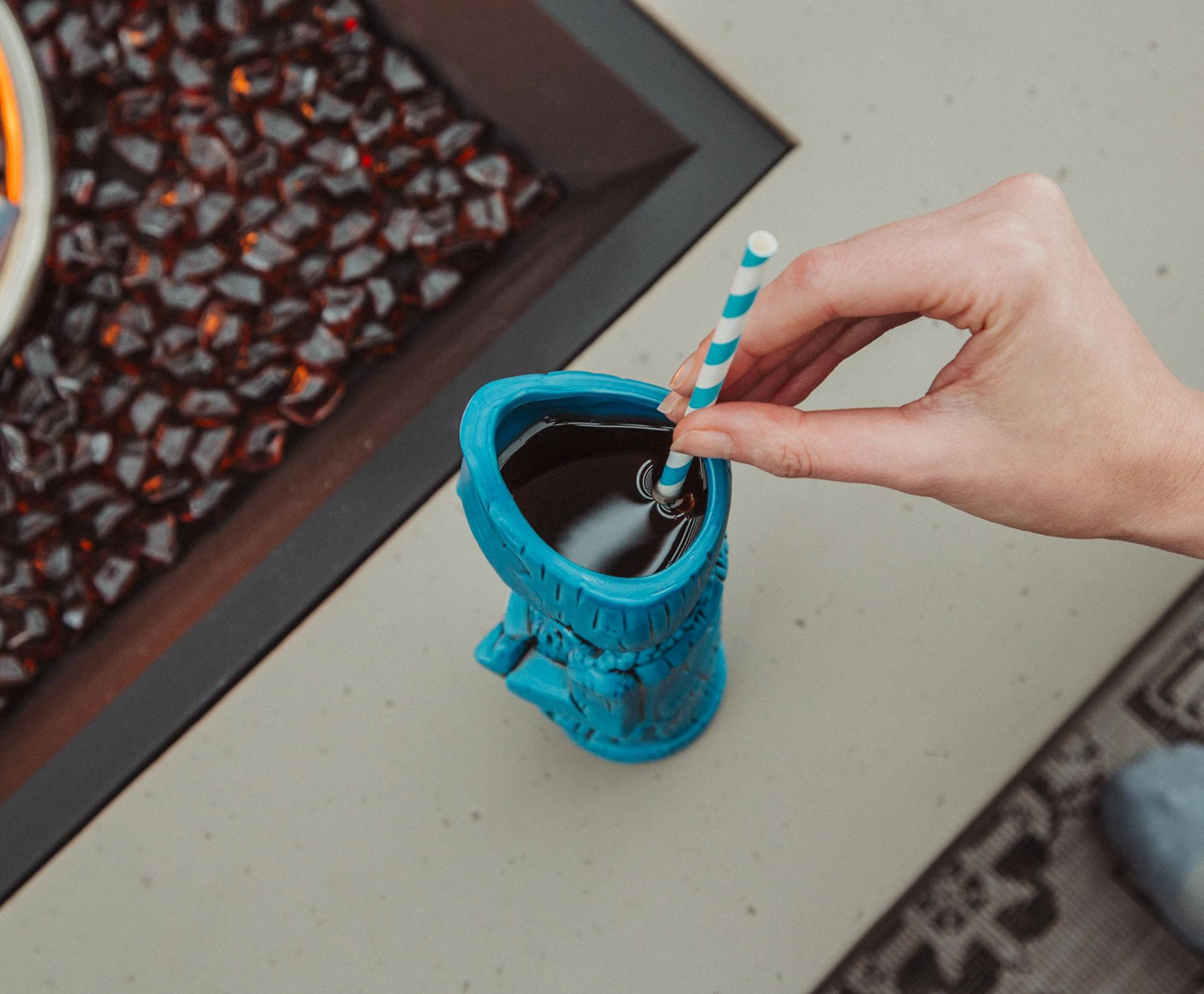 Alt View 4. ThinkGeek - Geeki Tikis Pee-Wee Herman "Aloha" Ceramic Mug | Holds 12 Ounces - Blue.