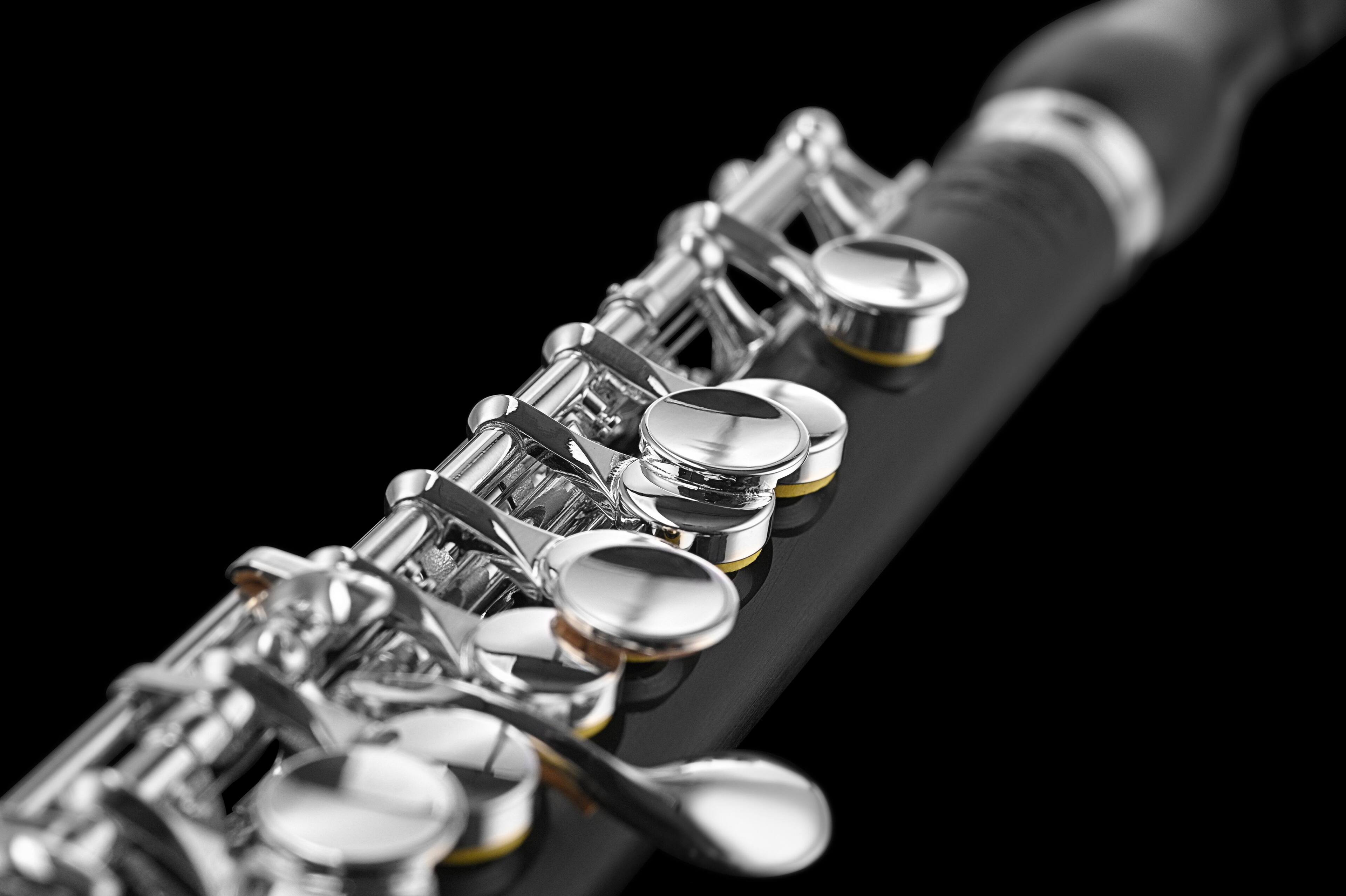 Alt View 2. Di Zhao Flutes - DZP-102 Composite Plastic-Grenadilla Piccolo - Black, Silver.