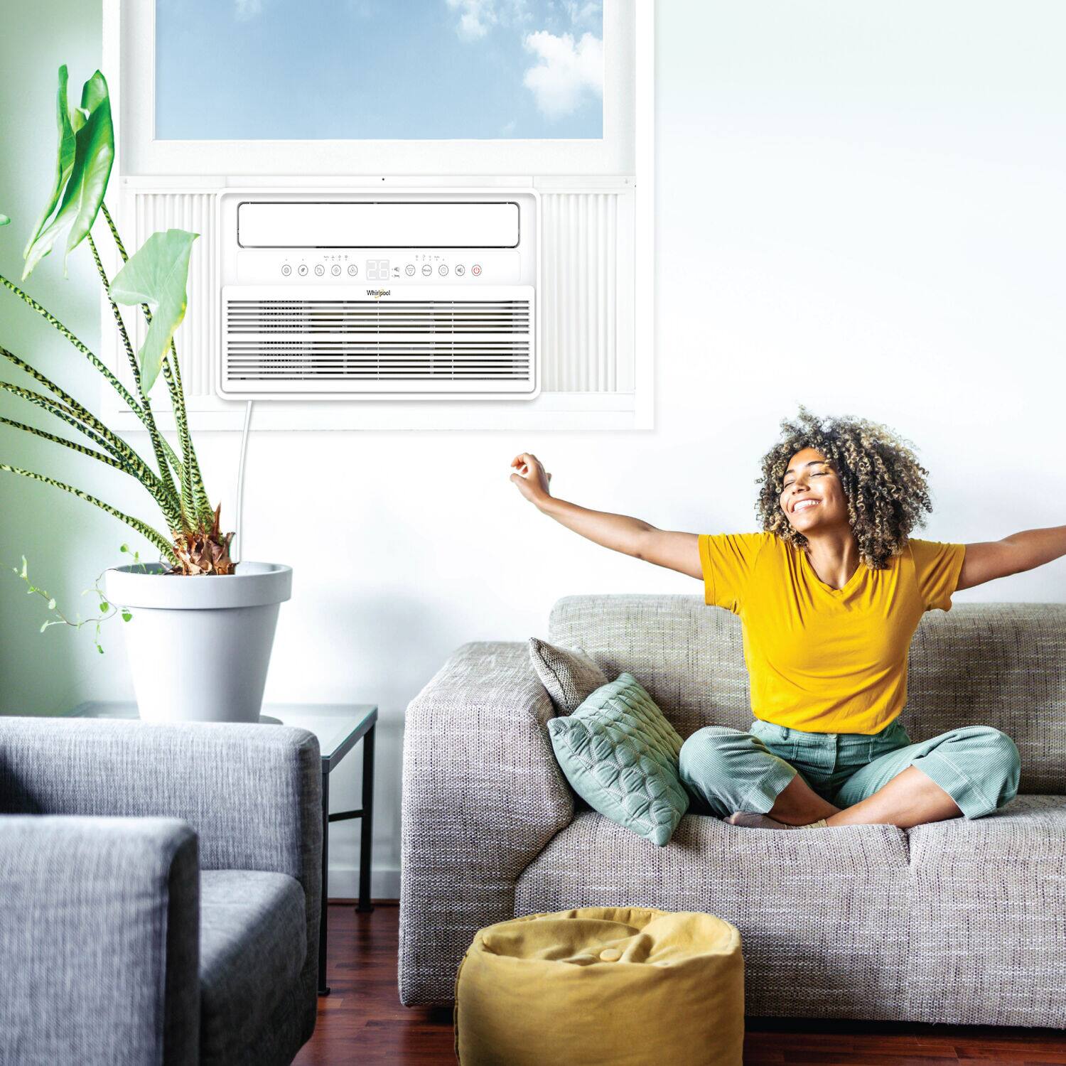 Alt View 17. Whirlpool - 10,000 BTU Window Mounted Inverter Air Conditioner with Remote Control - White.