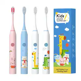 Cluzine - Kids Electric Toothbrush Soft Bristles 5 Modes for Ages 3-12 Rechargeable 4-in-1 Kit