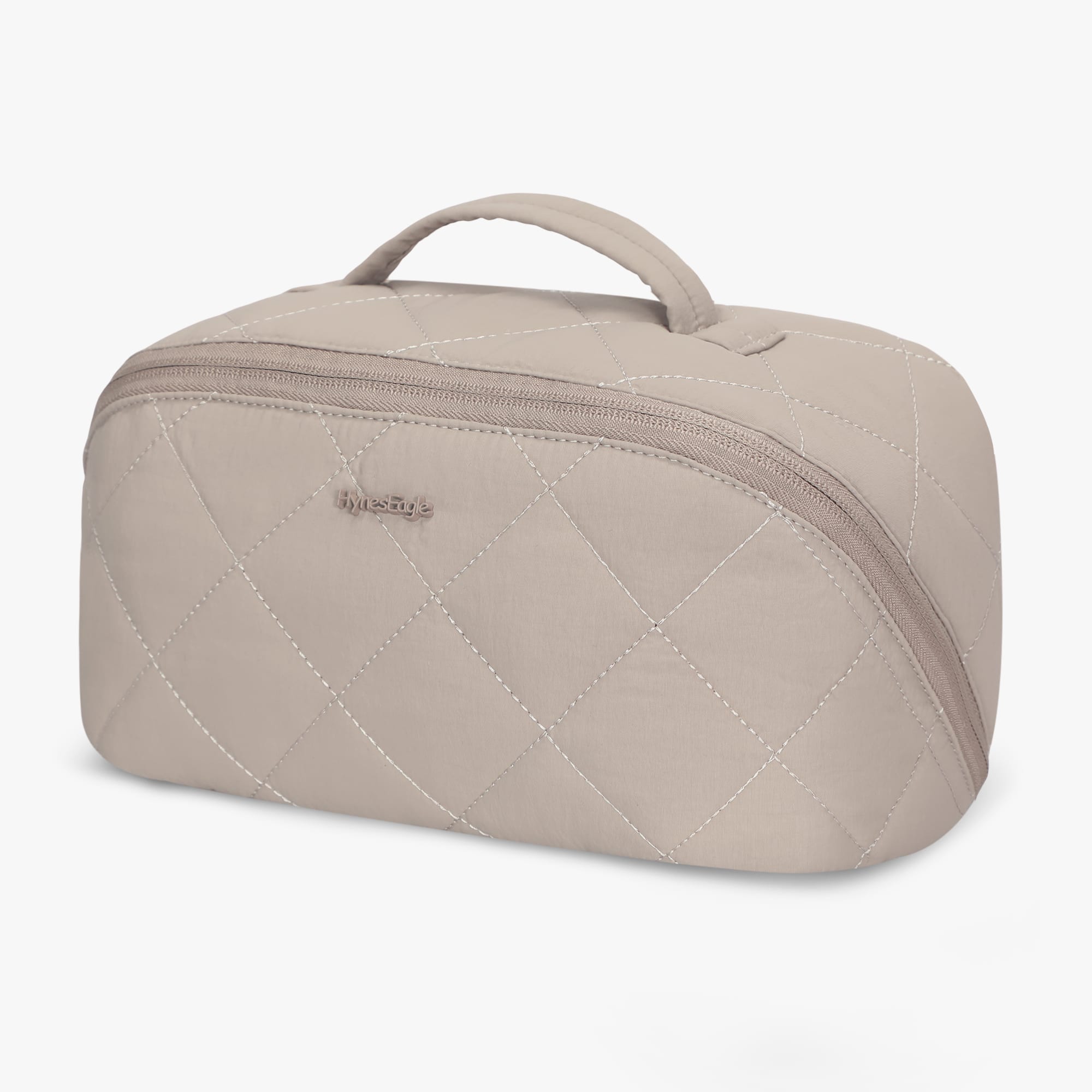 Hynes Eagle - Quilted Makeup Bag Organizer - Taupe