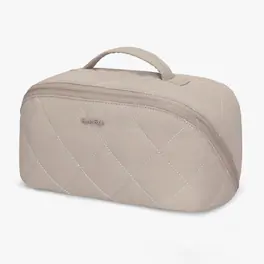 Hynes Eagle - Quilted Makeup Bag Organizer - Taupe