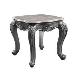 Manhattan Lane - End Table with Marble Top and Queen Anne Legs - Gray