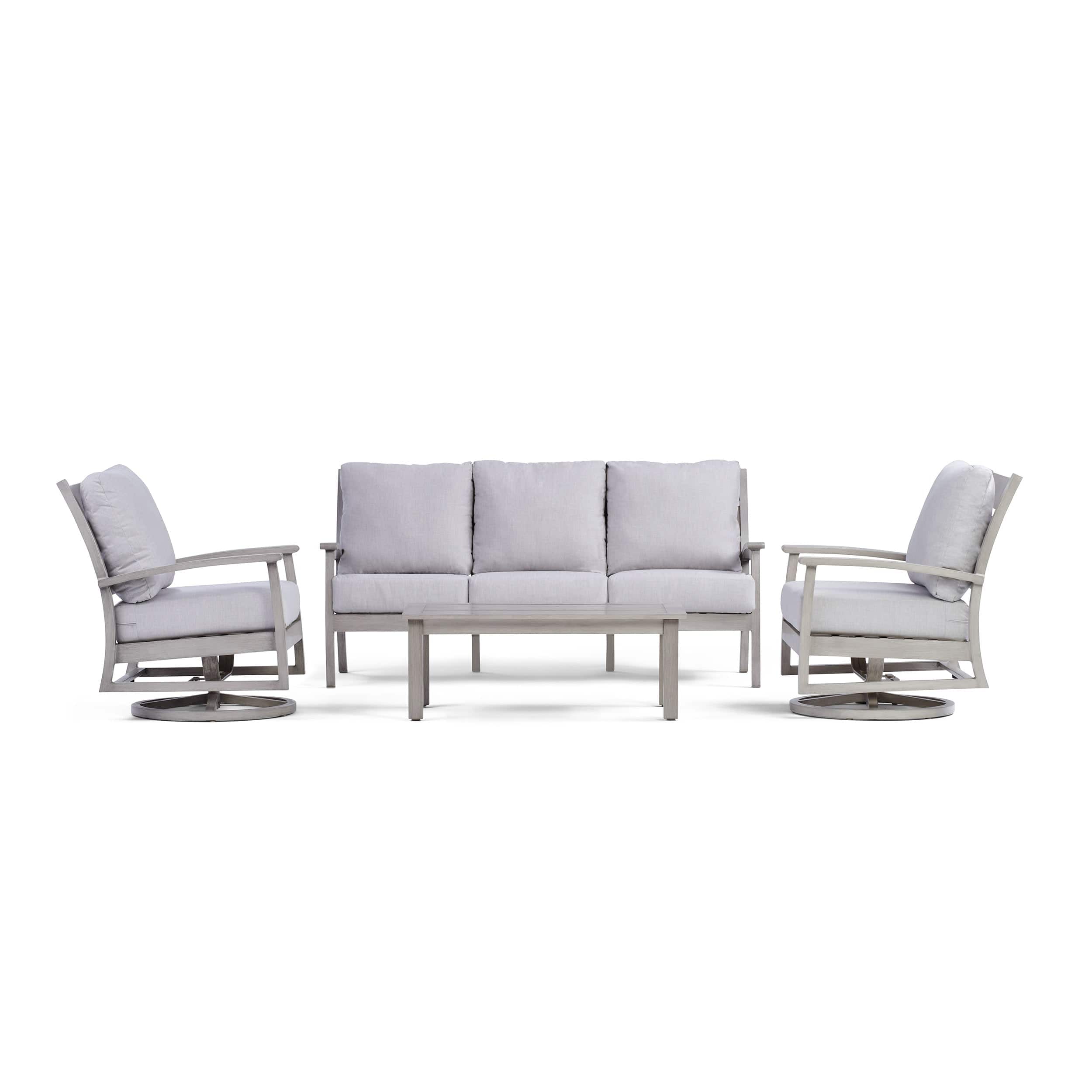 Yardbird® - Eden Sofa Set with Swivel Rocking Chairs - Silver