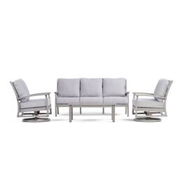 Yardbird® - Eden Sofa Set with Swivel Rocking Chairs - Silver