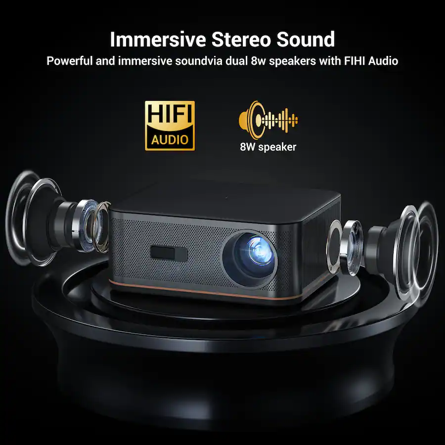 HAPPRUN Native - Mini proyector Bluetooth 1080P, proyector de pelícu HAPPRUN Native - Mini proyector Bluetooth 1080P, proyector de pelícu