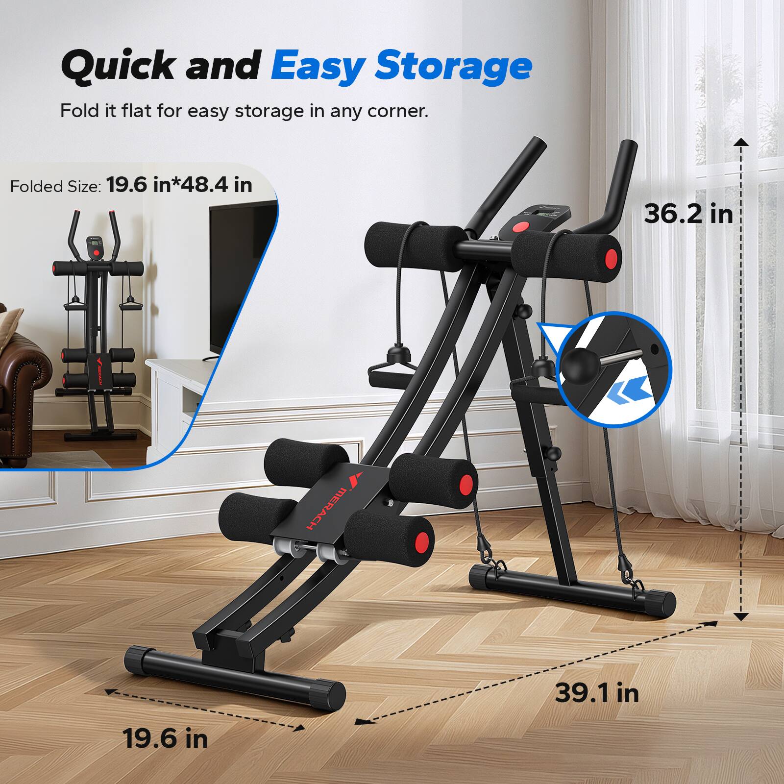 MERACH Ab Machine Foldable Ab Equipment for Full Body Workout Home