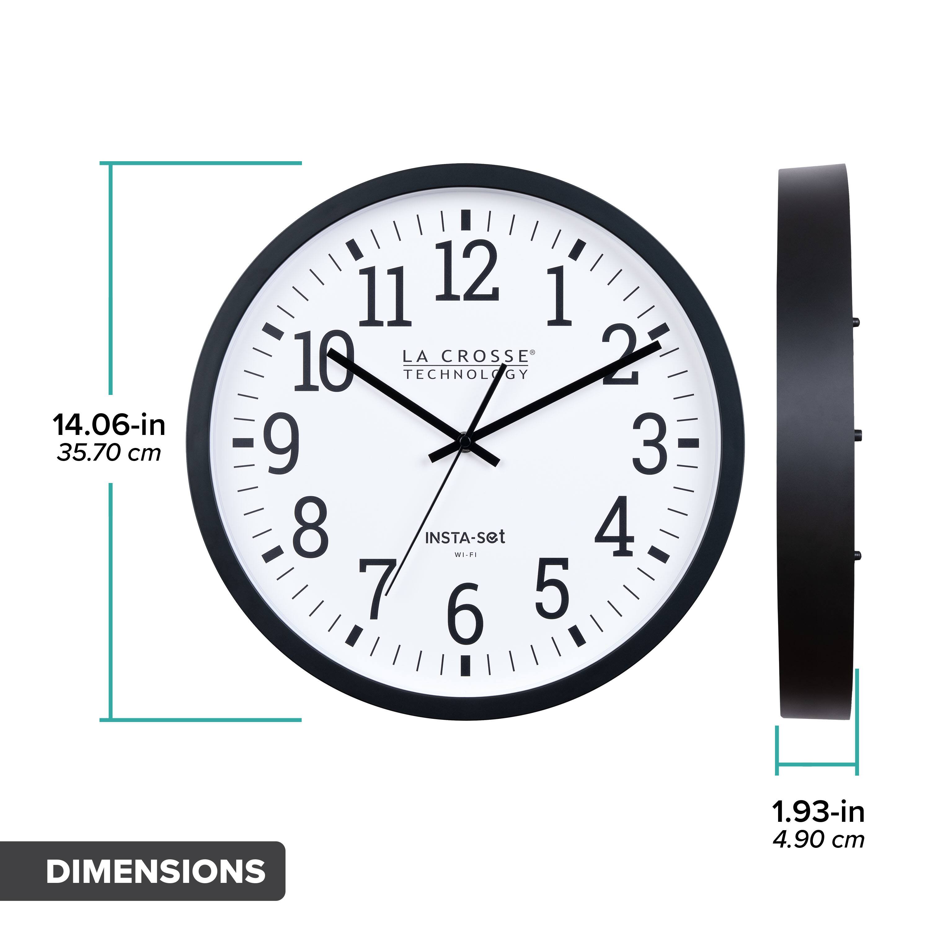 14.06-in 35.70 cm

11 12 1 10 LA CROSSE TECHNOLOGY 9 8 INSTA-set WI-FI 7 6 5
2 3 4

DIMENSIONS

1.93-in 4.90 cm