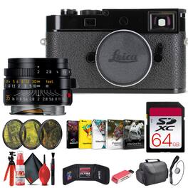 M11 Rangefinder Camera (Glossy Black) + Leica 35mm f/2 Lens + 64GB Memory Card + More