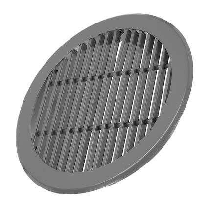Front. Unique Bargains - 12 Inch Round Ceiling Diffuser, Aluminum Register Circular Outlet Soffit Vent for HVAC Bathroom Kitchen Garage - Dark gray.