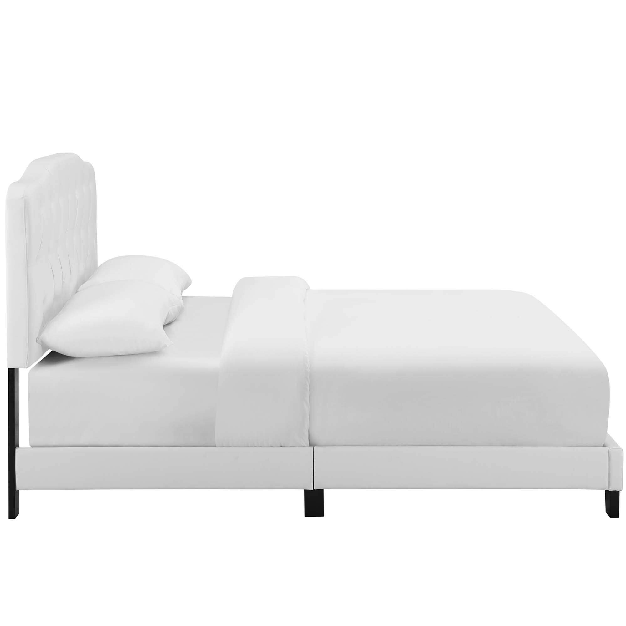 Back. Modway - Melanie Tufted Button Upholstered Fabric Full Platform Bed - White.