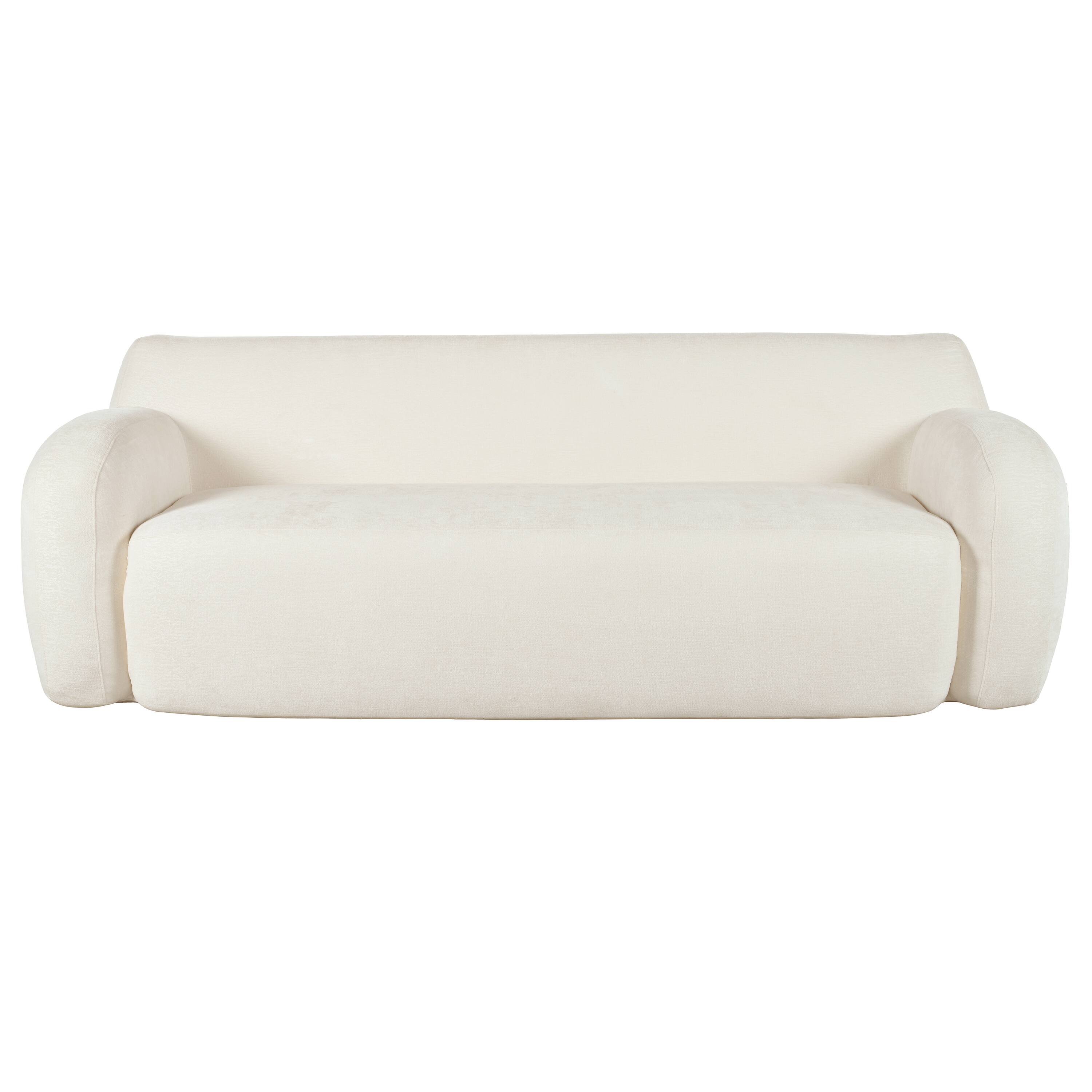 Alt View 2. Tiramisubest - 81.5" Minimalist Compression Sofa, Curved Design, 3-Seater Casual Sofa for Living Rooms, Bedrooms, and Apartments,Beige - Beige.