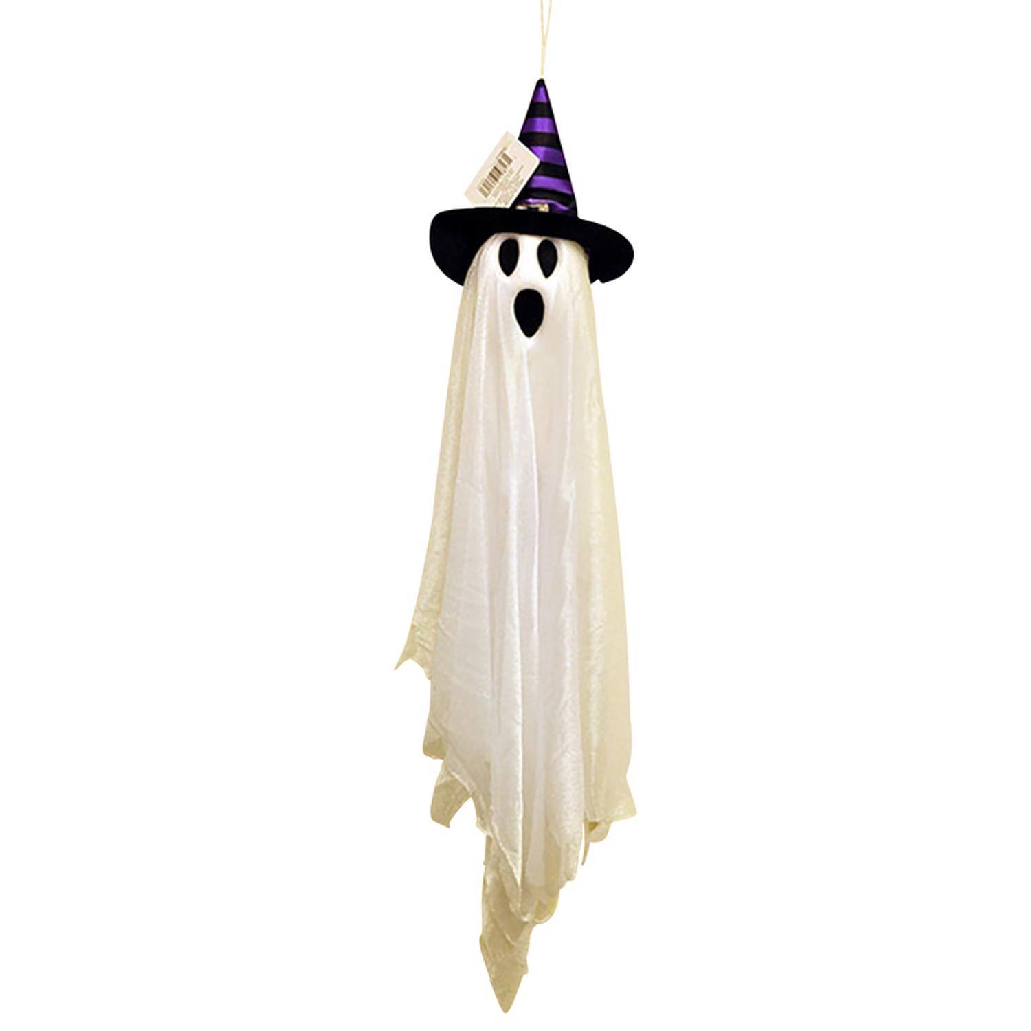Front. Fun World - Fun World 27 in. Friendly Ghost with Hat Hanging Decor - Multicolored.