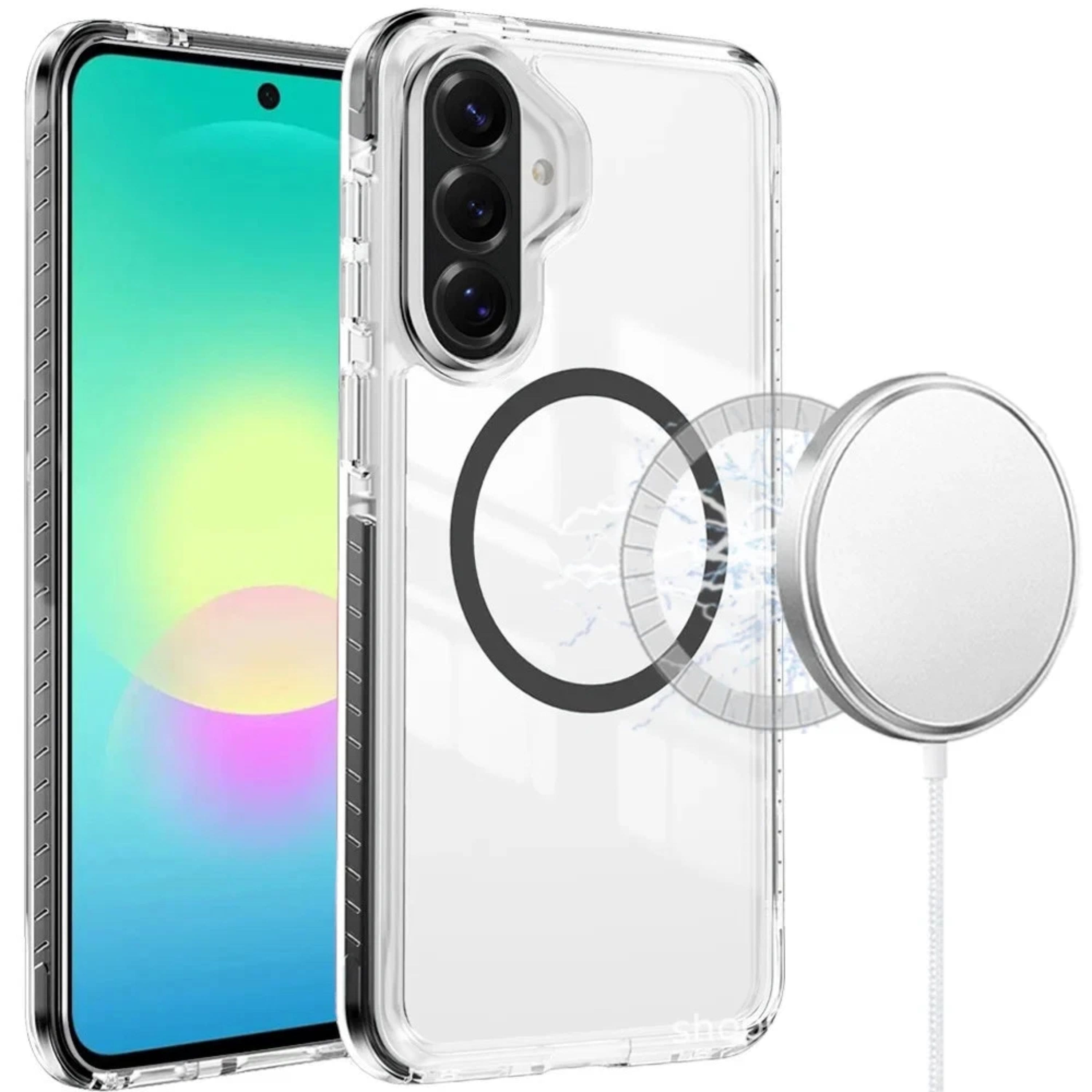 Kitcheniva - Magnetic Circle With Colored Edge Trim Plus Tempered Glass For Samsung A27 5G - Black price history on PriceWatchPro