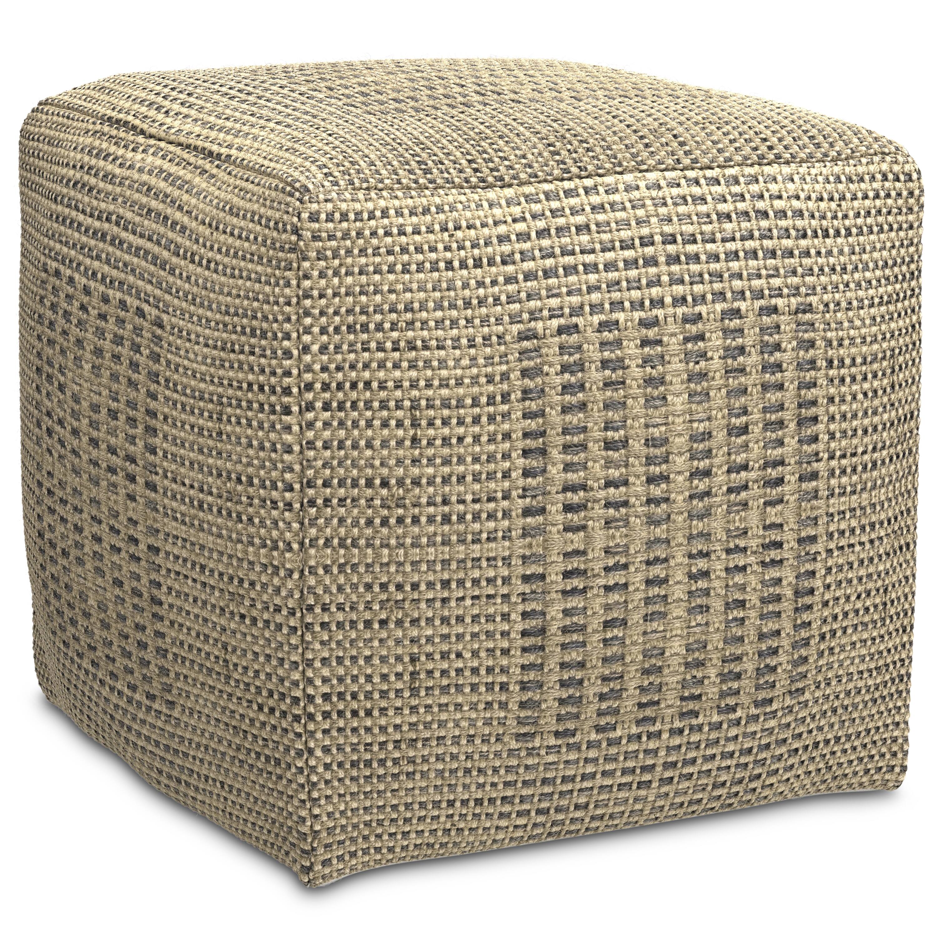 Alt View 1. Simpli Home - Simpli Home Delilah 18 inch Wide Square Pouf in Natural Handwoven Jute - Natural.