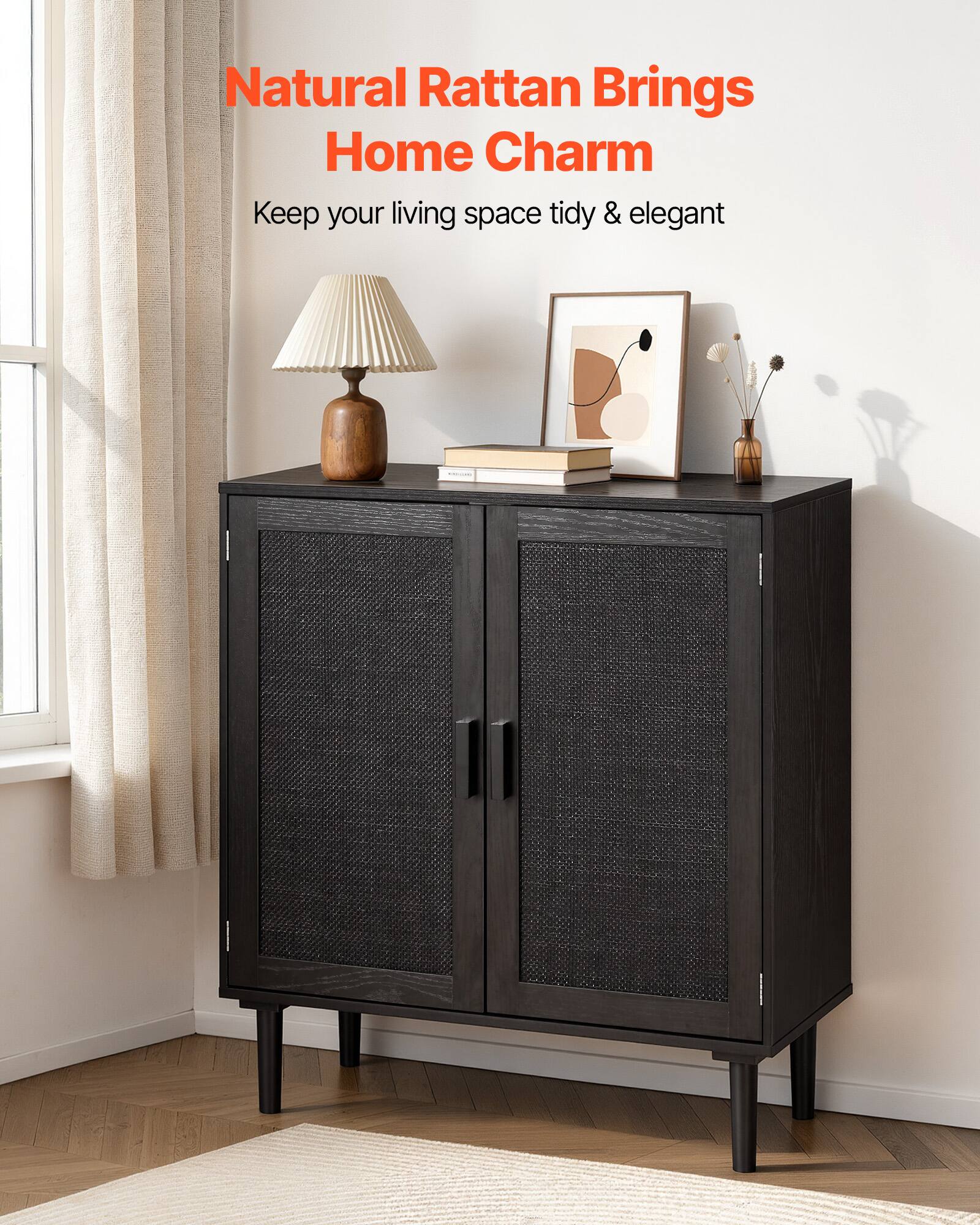 Natural Rattan Brings Home Charm  
Keep your living space tidy & elegant