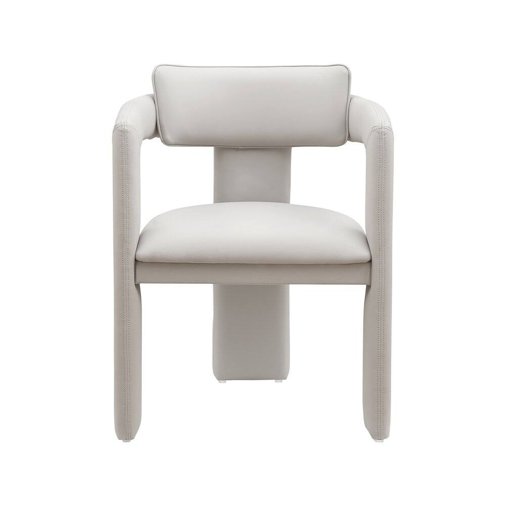 Alt View 2. Meridian Furniture - Brenda Taupe Vegan Leather Dining Chair, Set of 2 - Brown.